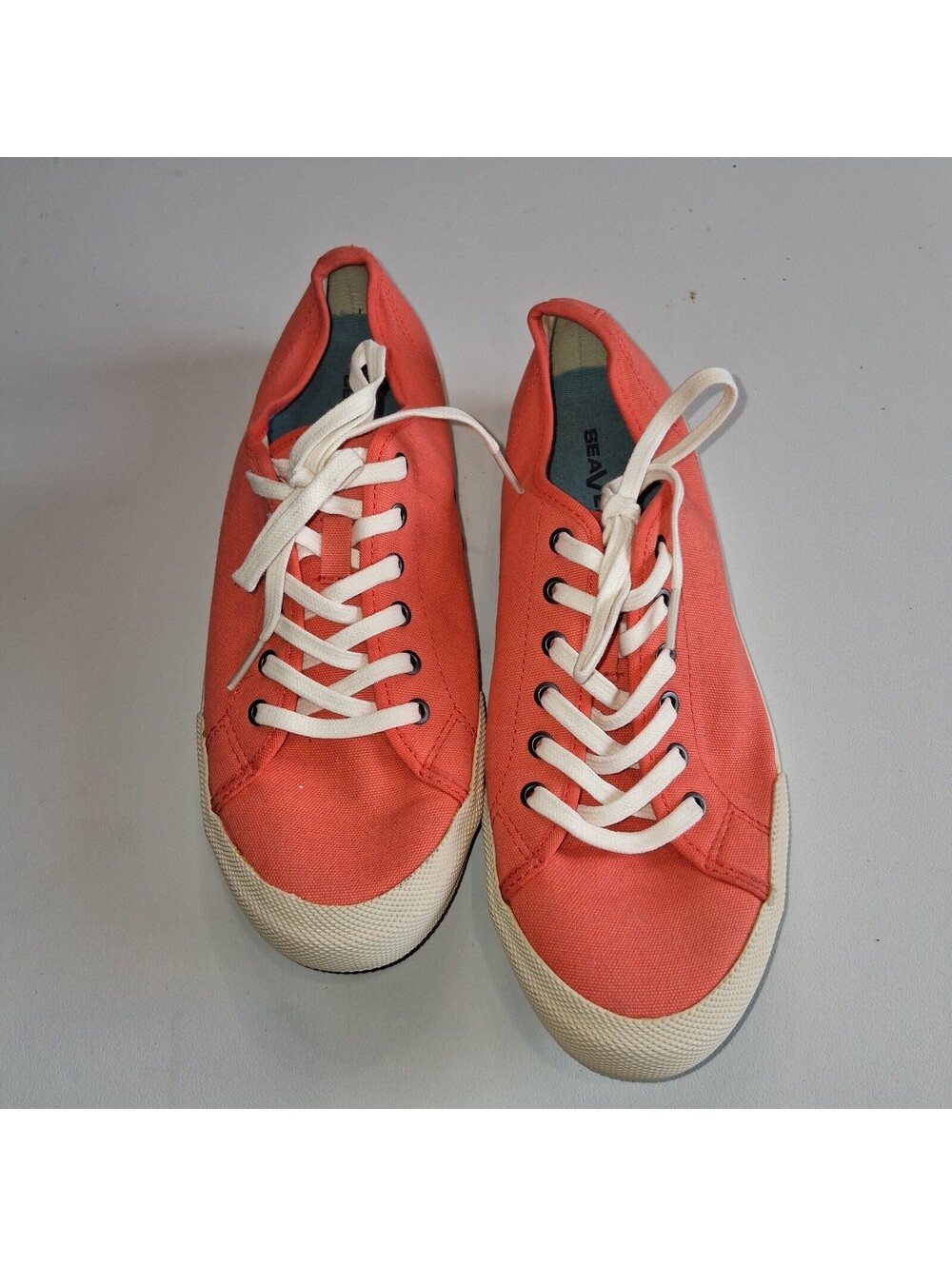 SeaVees Monterey Sneaker Stitch Fix Women's Size 10 Coral Canvas Lace Up Shoes
